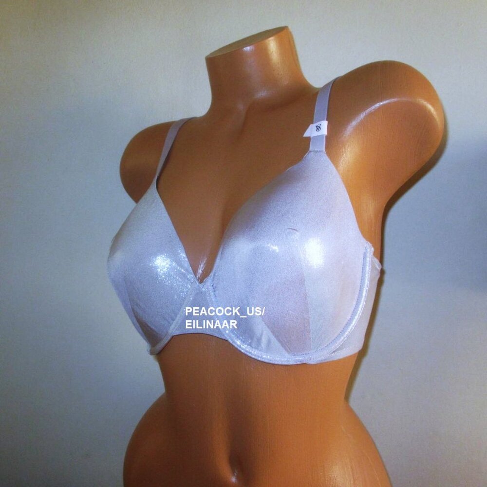 34DD Victoria Secret Very Sexy Lightly Lined Shimmer Full Bra Pale Plum nwt